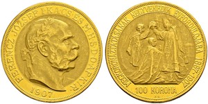 100 Korona Autriche-Hongrie (1867-1918) Or Franz Joseph I (1830 - 1916)