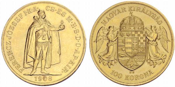100 Korona Autriche-Hongrie (1867-1918) Or Franz Joseph I (1830 - 1916)