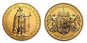 100 Korona Imperio austrohúngaro (1867-1918) Oro Franz Joseph I (1830 - 1916)