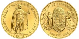 100 Korona Imperio austrohúngaro (1867-1918) Oro Franz Joseph I (1830 - 1916)