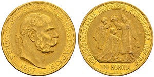 100 Korona Австро-Венгрия (1867-1918) Золото Франц Иосиф I (1830 - 1916)