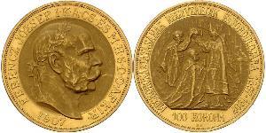 100 Korona Австро-Венгрия (1867-1918) Золото Франц Иосиф I (1830 - 1916)