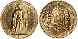 100 Korona Австро-Угорщина (1867-1918) Золото Франц Иосиф I (1830 - 1916)