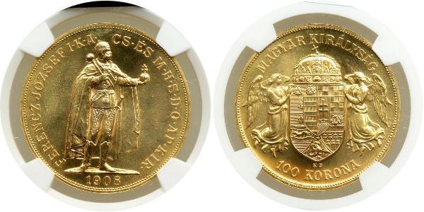100 Korona Австро-Угорщина (1867-1918) Золото Франц Иосиф I (1830 - 1916)