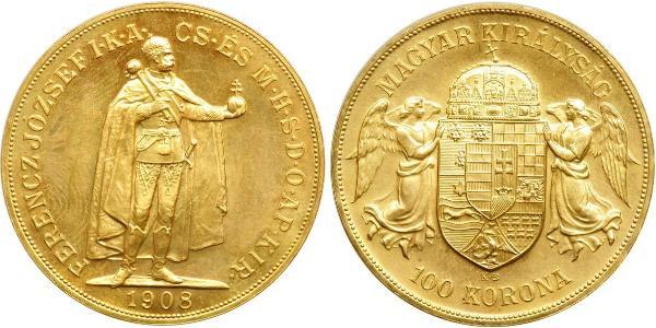 100 Korona Австро-Угорщина (1867-1918) Золото Франц Иосиф I (1830 - 1916)