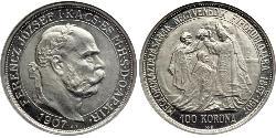 100 Korona Австро-Угорщина (1867-1918) Платина Франц Иосиф I (1830 - 1916)