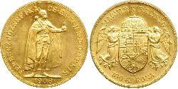 100 Korona 奥匈帝国 (1867 - 1918) 金 弗朗茨·约瑟夫一世 (1830 - 1916)