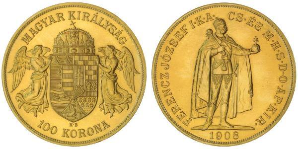 100 Korona 奥匈帝国 (1867 - 1918) 金 弗朗茨·约瑟夫一世 (1830 - 1916)