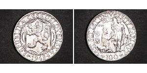 100 Krone Tchécoslovaquie  (1918-1992) Argent 