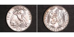 100 Krone Tchécoslovaquie  (1918-1992) Argent 