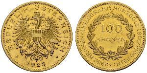 100 Krone First Austrian Republic (1918-1934) Gold 