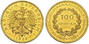 100 Krone First Austrian Republic (1918-1934) Gold 