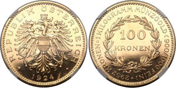 100 Krone First Austrian Republic (1918-1934) Gold 