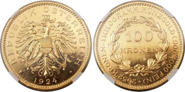 100 Krone First Austrian Republic (1918-1934) Gold 