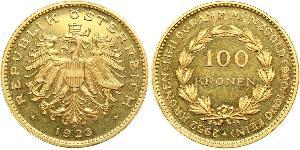 100 Krone Geschichte Österreichs (1918-1934) Gold 