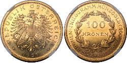 100 Krone Prima repubblica austriaca (1918-1934) Oro 