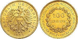 100 Krone Primera República de Austria (1918-1934) Oro 