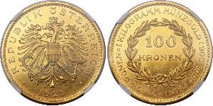 100 Krone Primera República de Austria (1918-1934) Oro 