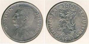 100 Krone Checoslovaquia  (1918-1992) Plata Joseph Stalin