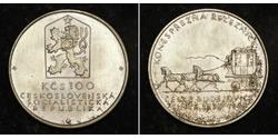 100 Krone Tschechoslowakei  (1918-1992) Silber 
