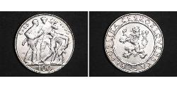 100 Krone Tschechoslowakei  (1918-1992) Silber 