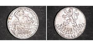 100 Krone Tschechoslowakei  (1918-1992) Silber 