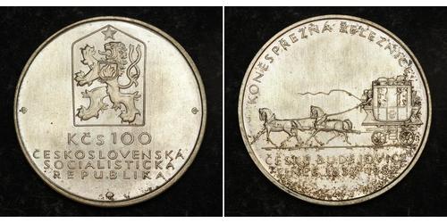 100 Krone Tschechoslowakei  (1918-1992) Silber 