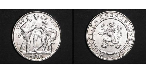 100 Krone Tschechoslowakei  (1918-1992) Silber 