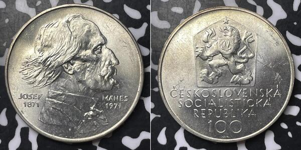 100 Krone Tschechoslowakei  (1918-1992) Silber 