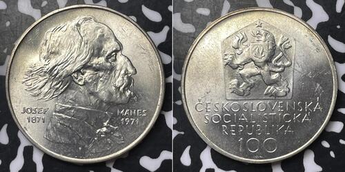 100 Krone Czechoslovakia (1918-1992) Silver 