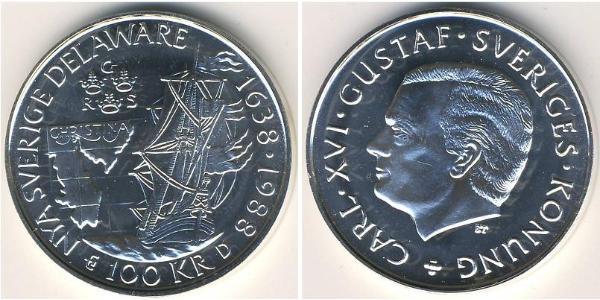 100 Krone Sweden Silver 