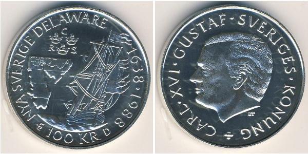100 Krone Sweden Silver 
