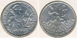 100 Krone Czechoslovakia (1918-1992) 銀 