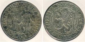 100 Krone Czechoslovakia (1918-1992) 銀 