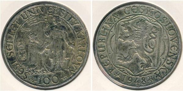 100 Krone Czechoslovakia (1918-1992) 銀 