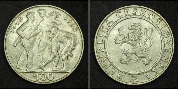 100 Krone Czechoslovakia (1918-1992) 銀 