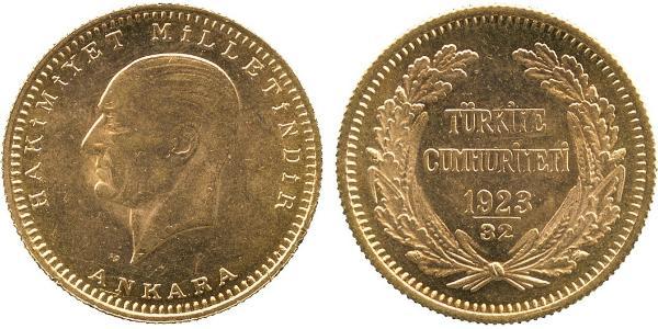 100 Kurush Turchia (1923 - ) Oro Kemal Ataturk