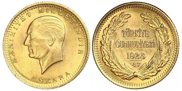 100 Kurush Turchia (1923 - ) Oro Kemal Ataturk