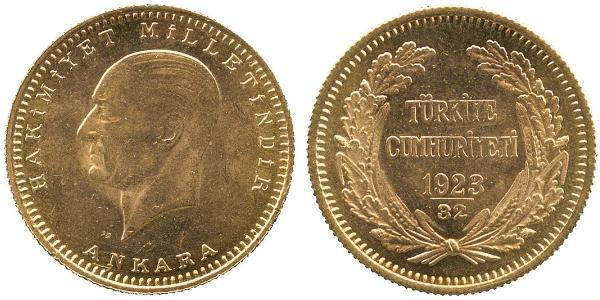 100 Kurush Turchia (1923 - ) Oro Kemal Ataturk