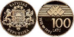 100 Lats Letonia Oro 