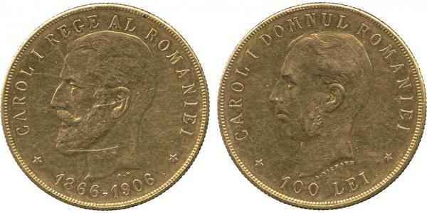 100 Leu Königreich Rumänien (1881-1947) Gold Karl I. (Rumänien) (1839 - 1914)