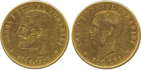 100 Leu Königreich Rumänien (1881-1947) Gold Karl I. (Rumänien) (1839 - 1914)