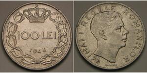 100 Leu Royaume de Roumanie (1881-1947) Acier/Nickel Michel Ier de Roumanie (1927-)