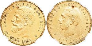 100 Leu Regno di Romania (1881-1947) Oro Carlo I di Romania (1839 - 1914)