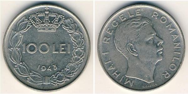 100 Leu 羅馬尼亞王國 (1881 - 1947) Steel/镍 米哈伊一世
