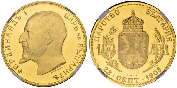 100 Lev Bulgarien Gold Ferdinand I. von Bulgarien (1861 -1948)
