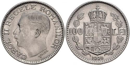 100 Lev Royaume de Roumanie (1881-1947) Nickel Carol II of Romania (1893 - 1953)