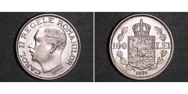 100 Lev Royaume de Roumanie (1881-1947) Nickel Carol II of Romania (1893 - 1953)