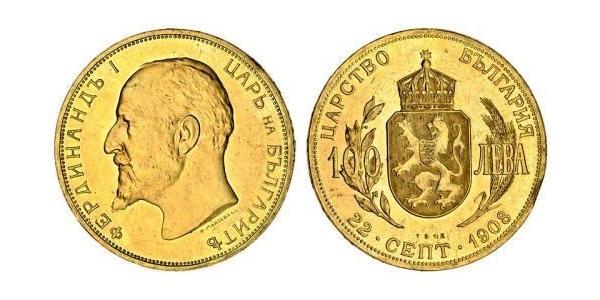 100 Lev Bulgaria Oro Ferdinando I di Bulgaria (1861 -1948)