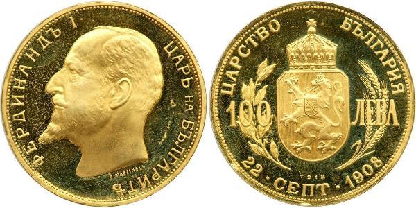 100 Lev 保加利亚 金 Ferdinand I of Bulgaria (1861 -1948)